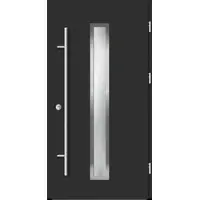 Haustuerenland.de Aluminium Haustür "AURORA" 68 mm Anthrazit Eisenglimmer DB 703 beidseitig außen öffnend DIN rechts
