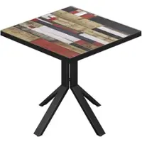 GGM Möbel BE | Bistro Tisch | 60 x 60 x 74,5 cm | Quadratisch | Schwarz Rand | Vintage Bunt / Schwarz