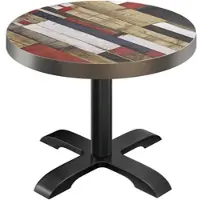 GGM Möbel BSD | Bistro Tisch | Ø 80 x 77 cm | Rund | Edelstahl Rand | | Vintage Bunt / Schwarz