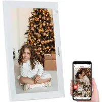 Somikon WLAN-Bilderrahmen mit 25,7 cm / 10,1" IPS-Touchdisplay, App, weiß