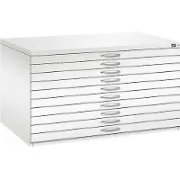 C+P Planschrank aus Stahl, für Formate bis DIN A0, 10 Schubladen