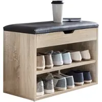 KADIMA DESIGN Schuhbank mit Sitzfläche Garderoben-Bank Holz 60 x 40 x 30 cm, in Sonoma | Gr.: onesize