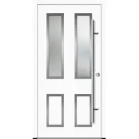 Haustuerenland.de Aluminium Landhaustür "CORGINA" 82 mm RC2 Weiß RAL 9016 beidseitig innen öffnend DIN rechts