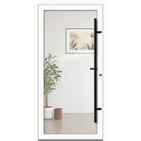 Haustuerenland.de PREMIUM Aluminium-Glas Haustür "HELENA" 90 mm BLACKLINE flächenbündig Weiß RAL 9016 beidseitig innen öffnend DIN rechts
