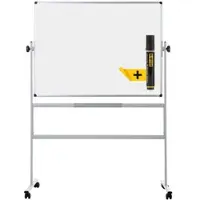 BI-Office Drehbares Whiteboard, Doppelseitige lackierte Stahloberfläche, Aluminiumstruktur, 120 x 120 cm