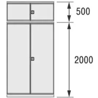 Bito Flügeltüren B 1300 mm x H 2500 mm, lichtgrau