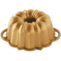 Nordic Ware Jubiläums-Bundt Backform Gold – Aluminium Kuchenform mit Antihaftbeschichtung