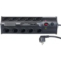 Revolt 10-fach-Steckdosenleiste mit Überspannungsschutz und USB-Ladefunktion