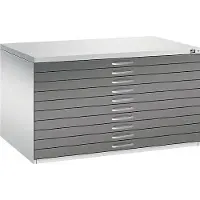 C+P Planschrank aus Stahl, für Formate bis DIN A0, 10 Schubladen