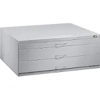 C+P Planschrank aus Stahl, für Formate bis DIN A1, 3 Schubladen