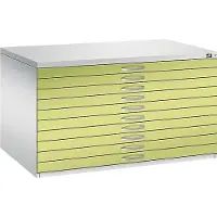C+P Planschrank aus Stahl, für Formate bis DIN A0, 10 Schubladen