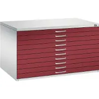 C+P Planschrank aus Stahl, für Formate bis DIN A0, 10 Schubladen
