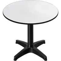 GGM Möbel CPBL | HPL Bistro Tisch | Ø:H 70 x 78 cm | Weiß / Aluminium Schwarz | Klappbar + Zusatzgewicht | Rund