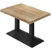 GGM Möbel PPY | Bistro Baumkanten Tisch | Rechteckig | 120 x 70 x 81 cm | Eiche / Schwarz