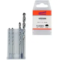 Projahn Fliesenbohrer-Set EXTREME, Hartmetall-Platte, 4-teilig, zylindrischer Schaft, Ø 4-5-6-8 mm