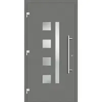 Haustuerenland.de Haustür "HENRIETTE" 79 mm RC3 Graualuminium RAL 9007 außen öffnend DIN links