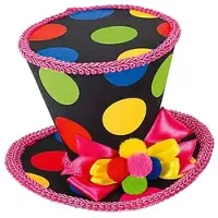 Buttinette Mini-Zylinder "Harlekin", schwarz/bunt