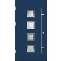 Haustuerenland.de Aluminium Haustür "ANTOINETTE" 82 mm RC2 Saphirblau RAL 5003 beidseitig außen öffnend DIN links