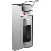 Gelzenleuchter Desinfektionsmittelspender UNI-PRO 10K V, Kunststoffpumpe 21034 , Aluminium-Gehäuse, mattsilber eloxiert, 1000 ml, kurzer Hebel
