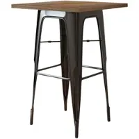 GGM Möbel Tolix Tisch | Schwarz | B:T:H 70 x 70 x 106 cm | Industrie Tisch, Retrotisch, Industrial Tisch
