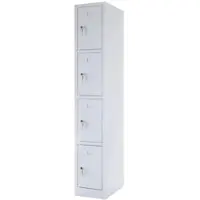 BRB-Lagertechnik BRB Fächerschrank mit Sockel, Stahlblech kunststoffbeschichtet, 4 Fächer, BxTxH 300x500x1800 mm, lichtgrau