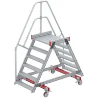 Euroline 512 mobiler Überstieg 60° Stufenausführung Alu gerieft Stufenbreite 800mm 6 Stufen