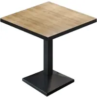 GGM Möbel BPA | Bistro Tisch | Quadratisch | Schwarzer Rand | 60 x 60 x 78,5 cm | Eiche / Schwarz