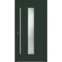Haustuerenland.de Aluminium Haustür nach Maß "MAJA" 90 mm RC2 Tannengrün matt RAL 6009 innen öffnend DIN links