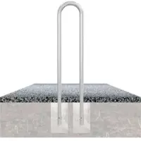 SCHAKE Universalbügel aus Stahlrohr Ø 60 x 2,5 mm Breite: 400 mm, Höhe: 1400 mm, beschichtet, RAL 6005 zum Einbetonieren