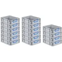 Proregal 16x Eurobox NextGen Color | HxBxT 12x30x40cm | 11 Liter | Griffe blau geschlossen | Glatter Boden | Eurobehälter