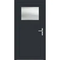 Haustuerenland.de Aluminium Nebeneingangstür "DOROTHEA" 69 mm Anthrazit RAL 7016 innen öffnend DIN rechts