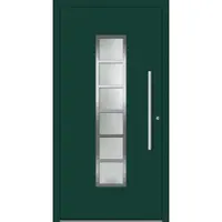 Haustuerenland.de SCHÜCO Aluminium Haustür "GRACE" ADS 75.SI RC2 Moosgrün RAL 6005 beidseitig innen öffnend DIN rechts