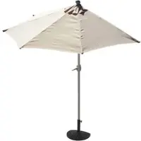 Mendler Sonnenschirm halbrund Parla, Halbschirm Balkonschirm, UV 50+ Polyester/Alu 3kg 270cm creme mit Ständer
