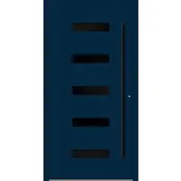 Haustuerenland.de Aluminium Haustür RC2 "AGADA" 90 mm BLACKLINE Stahlblau RAL 5011 beidseitig innen öffnend DIN rechts