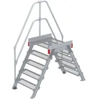 Euroline 512 Überstieg 60° 800mm Stufenbreite 2x5 Stufen Stahl Gitterrost