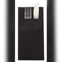 Sovie HORECA Besteckserviette Schwarz aus Linclass Airlaid Light 40 x 40 cm, 75 Stück - Bestecktasche