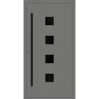 Haustuerenland.de Aluminium Haustür "ANTOINETTE" 90 mm RC2 BLACKLINE Graualuminium RAL 9007 beidseitig innen öffnend DIN links