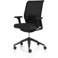 Vitra - ID Mesh, Diamond nero /basic dark mit FlowMotion mit Vorwärtsneigung/Sitztiefenverstellung, 2D Armlehnen (Rollen für Hartböden)