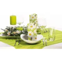 Mank Serviette Airlaid Nadine, 40 x 40 cm, 50 Stück - Lavendel Margeriten Blumen Blüten Wiese