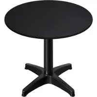 GGM Möbel CPBL | HPL Bistro Tisch | Ø:H 70 x 78 cm | Schwarz / Aluminium | Klappbar + Zusatzgewicht | Rund