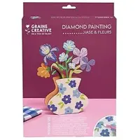 Graine Créative Diamond Painting Blumenvasen Set Blau Bastelpaket Dekoration