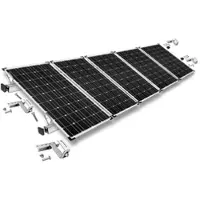 Offgridtec Befestigungskit mit Dachhaken 3-fach verstellbar (für Dachziegel) für Schrägdachmontage Solarpanele Rahmenhöhe 30mm | 5 | 30mm