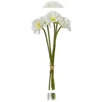 Décoris Kunstblumen weißer Gerbera Strauß aus Kunststoff 35x16cm Hochzeitsdekoration Kunstblumen Osterdeko Blumendeko Frühlingsdeko Sommerdeko Weiß