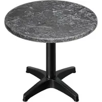 GGM Möbel WBC | Bistro Außen Tisch | Ø:H 60 x 80,5 cm | Felsen / Schwarz | Rund