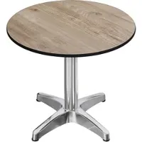 GGM Möbel CPBL | HPL Bistrotisch | Ø:H 60 x 80 cm | Eiche / Aluminium | Zusatzgewicht | Rund
