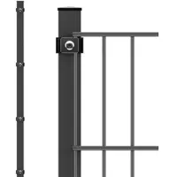 Voss.garden Pfosten + Klemmen, 260cm - für Doppelstabmattenzaun, anthrazit, zum Einbetonieren