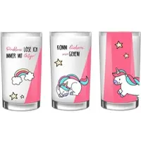 EinhornLiebe - Milchgläser / Trinkgläser (3 Stück) Trinkglas Milchglas Einhorn Unicorn