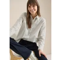 Cecil Hemdbluse , Damen, Gr. XXL (46), urban taupe, Web, Obermaterial: 100% Baumwolle, gestreift, lässig geschnitten hüftbedeckend, Rundhals, 1-Knopf-Manschette, Blusen Hemdbluse, in Streifen-Optik