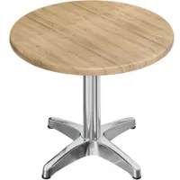 GGM Möbel WBC | Bistro Außen Tisch | Ø:H 70 x 80,5 cm | Eiche / Aluminium | Rund
