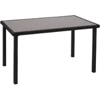 Proregal Tisch Poly-Rattan 71x120x75cm Schwarz Gartentisch Balkontisch